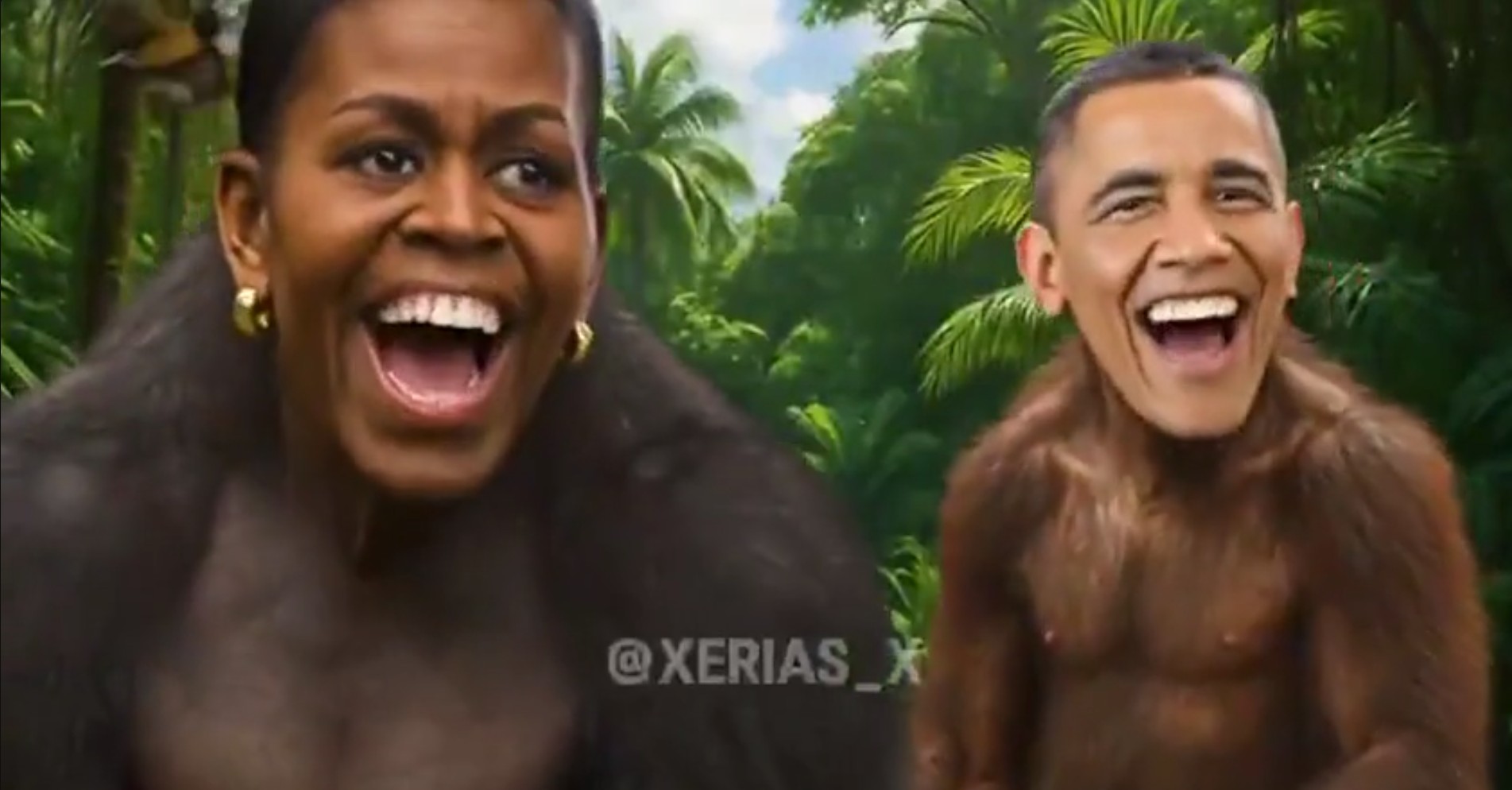 Trump posta vídeo com montagem do casal Obama como macacos, e democratas condenam: 'Repugnante'