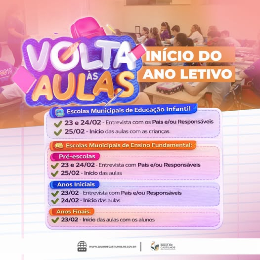 Início do Ano Letivo 2026 em Júlio de Castilhos