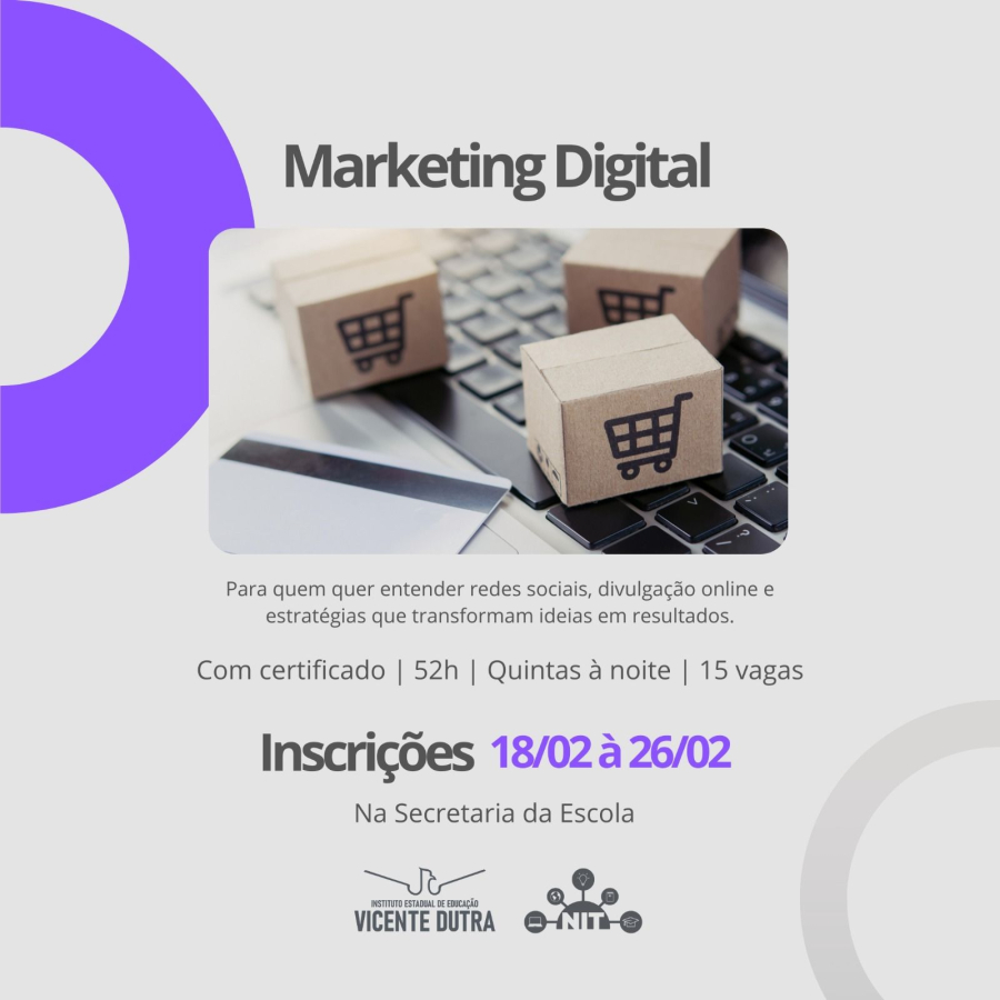 Curso Marketing Digital no IEE Vicente Dutra