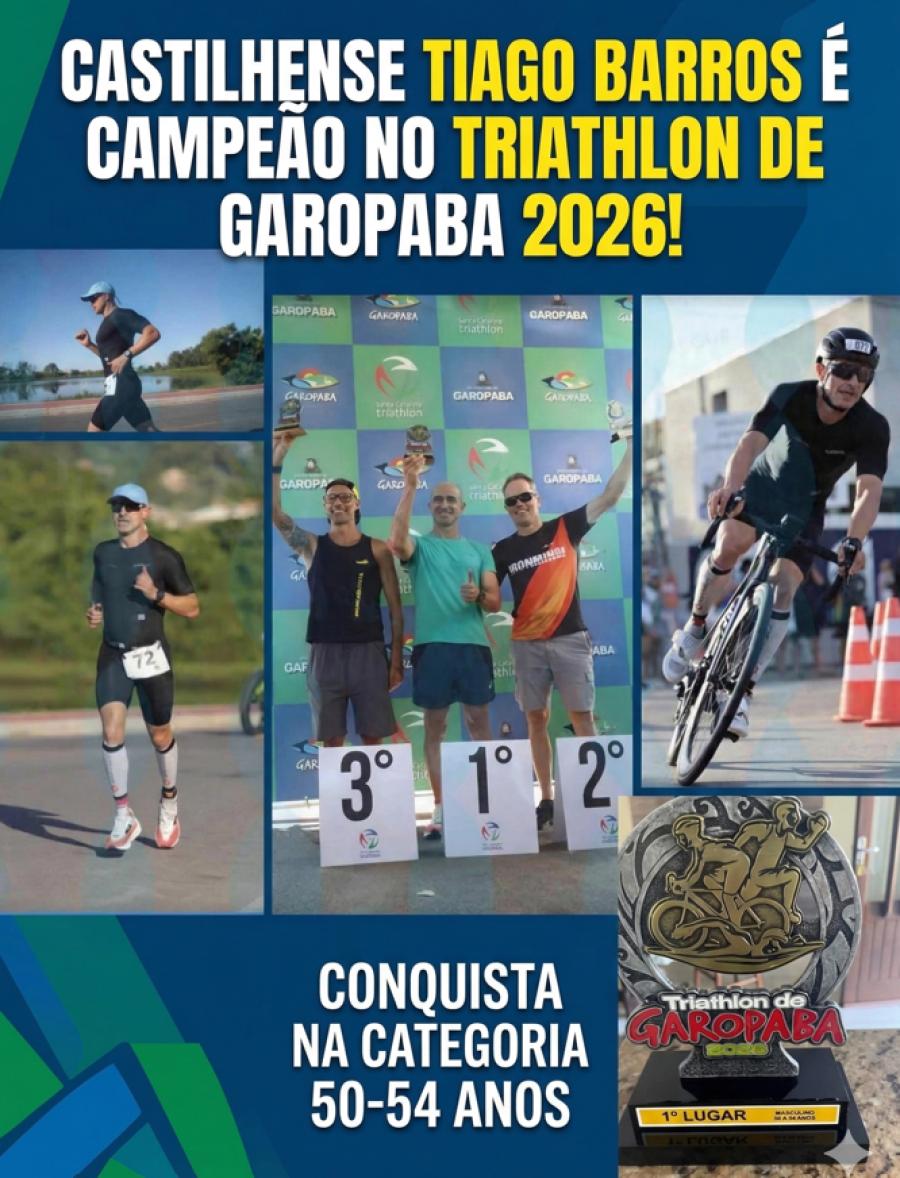 Soberania em Garopaba: Tiago Barros conquista o topo do pódio no Triathlon 2026